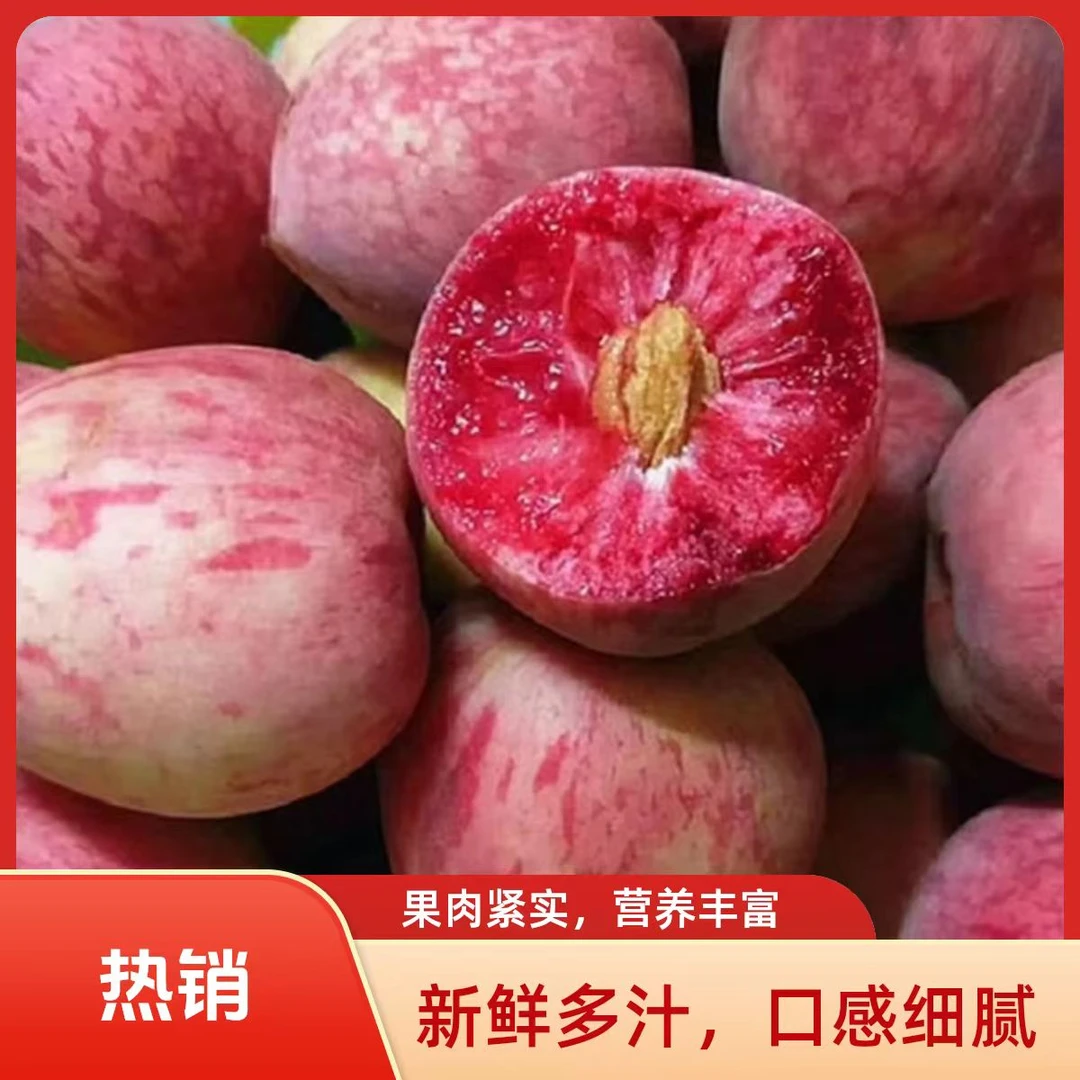 信阳老品种五月鲜血桃，一掰两半桃子，桃园现摘现发货