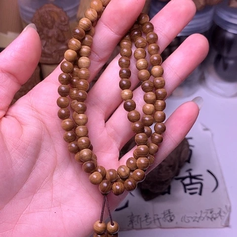檀香木手串/手链檀香黑肉0.6/108横纹虎皮沉