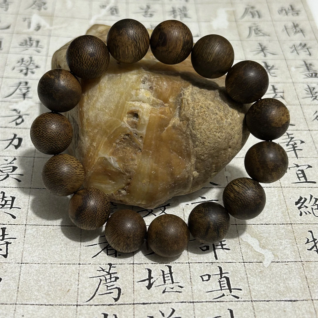 z-978【文莱蛇皮粗纹老料沉水】14mm，22.77g