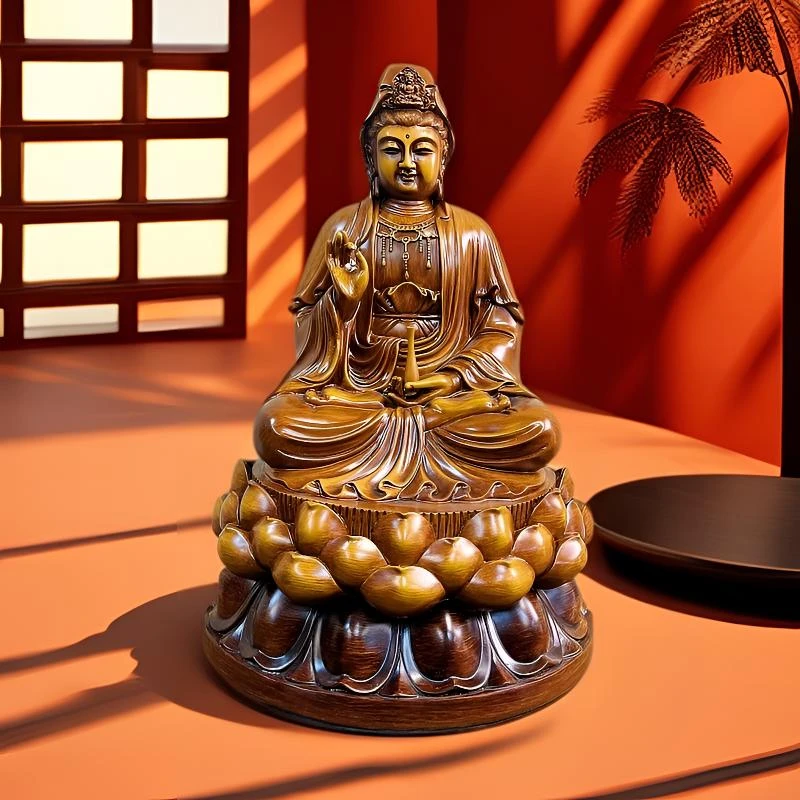 L  观音菩萨佛像摆件家居玄关装饰品开业礼品（28*26*45cm）