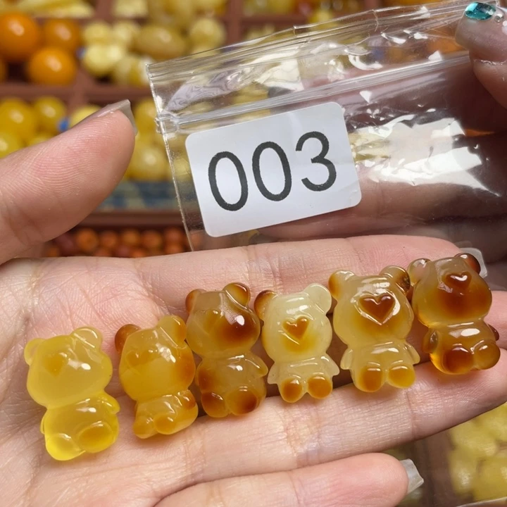 蜜蜡未镶嵌珠宝奇石满蜡俏色小熊吊坠多样性随机发一微微瑕