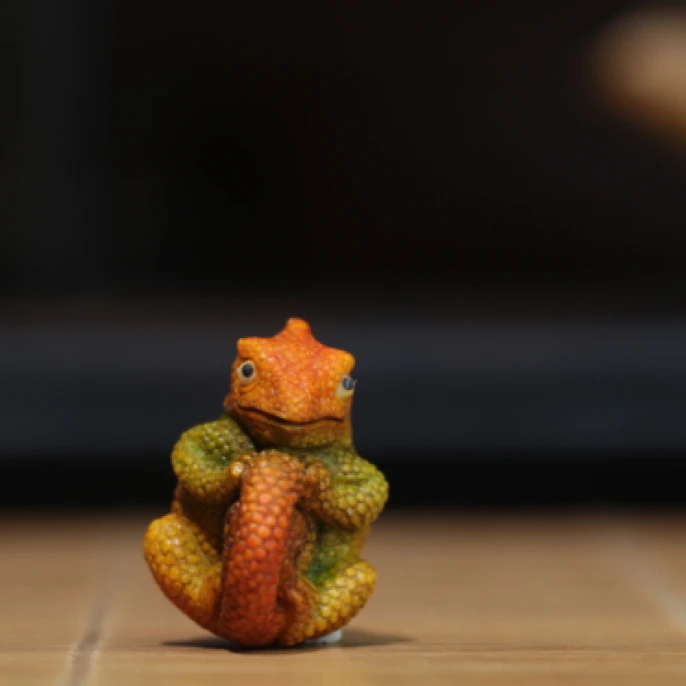 变色龙 鹿角雕刻 方颜作品 纯手工 配饰挂件