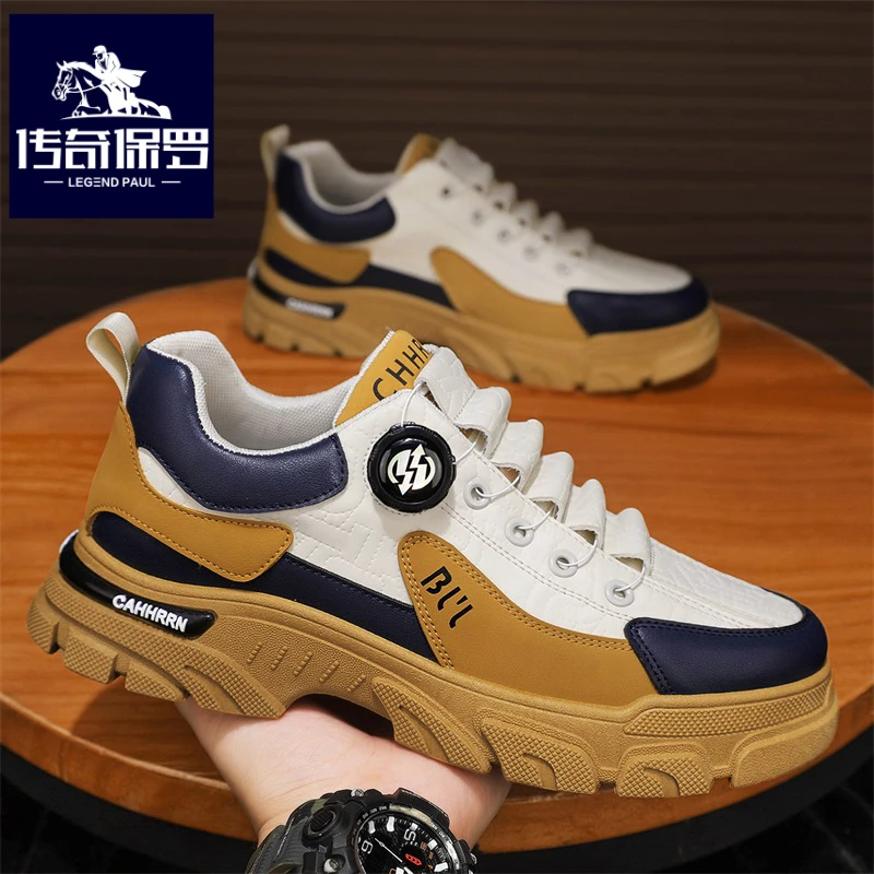 传奇保罗正版工作男鞋冬季皮面工装鞋男士建筑工地干活劳保马丁鞋