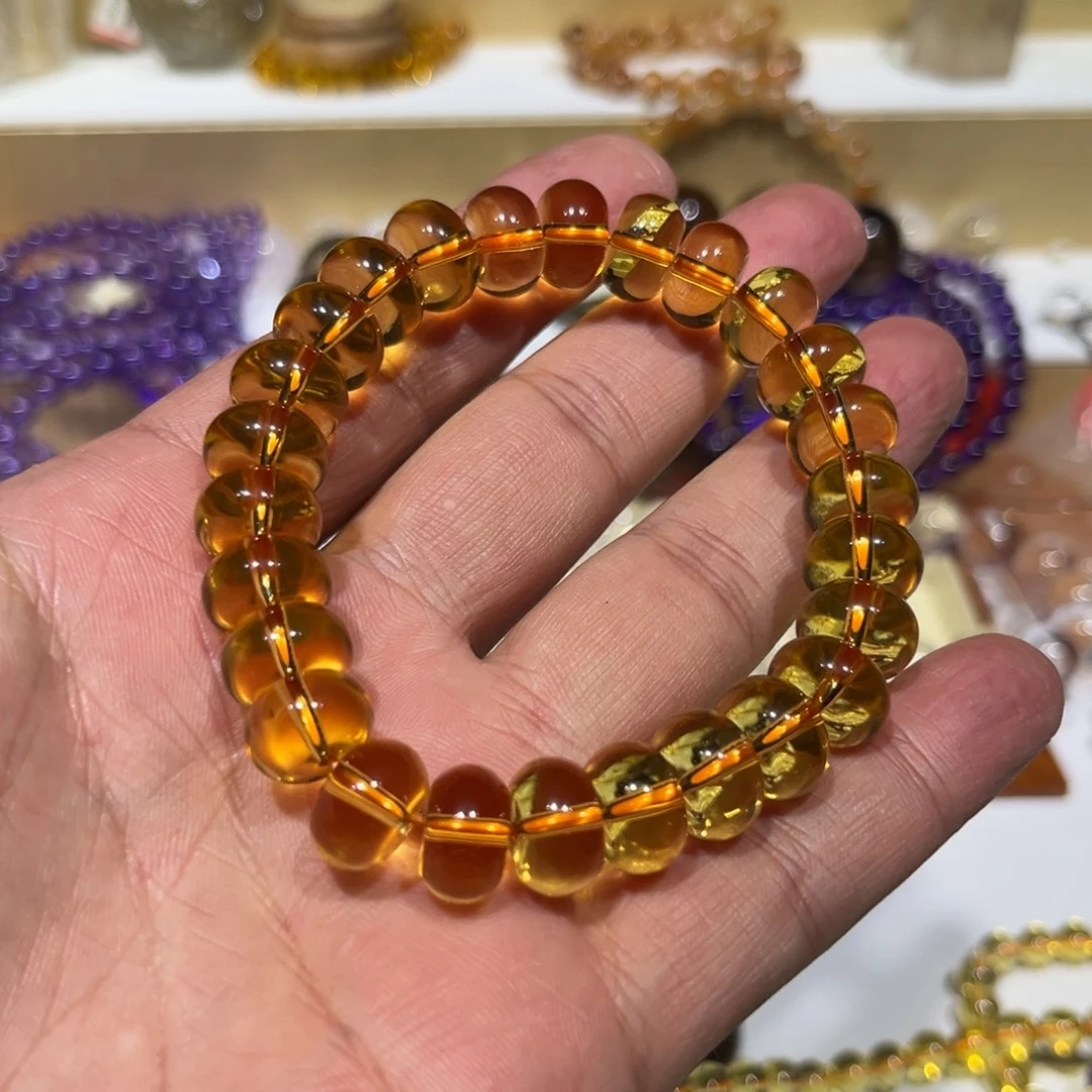 非金属暴力黄12m苹果珠手串