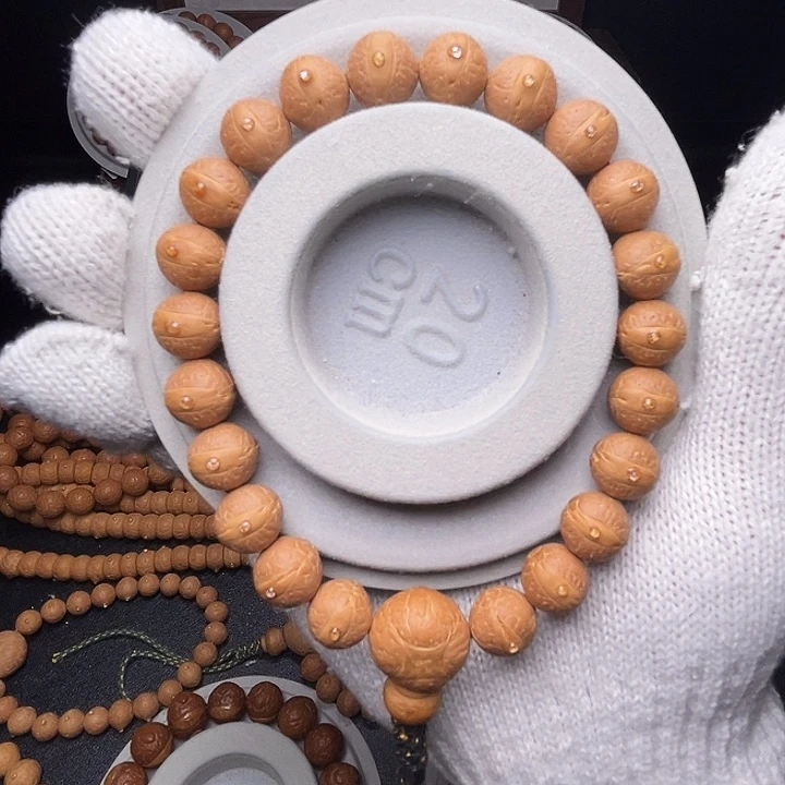 手串凤眼菩提11.5mm实心粉红皮