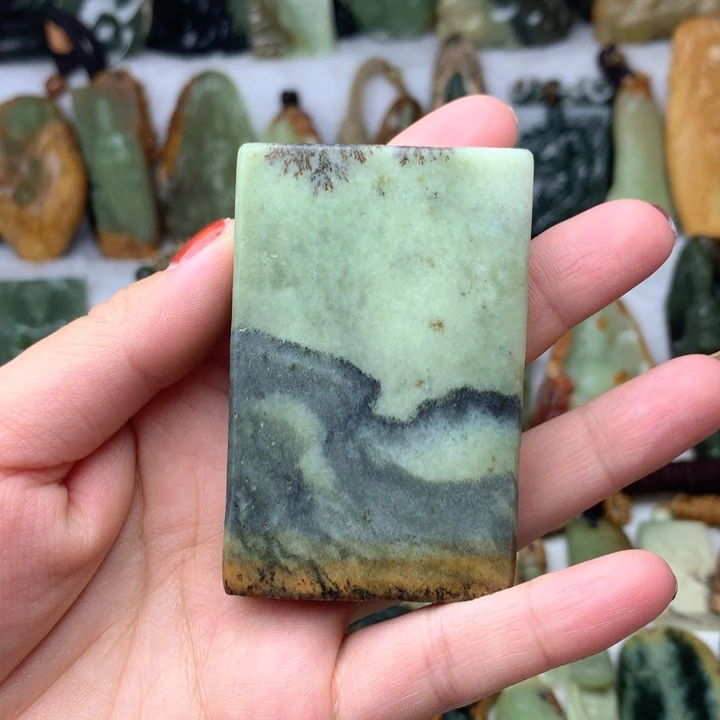 岫岩河磨玉（透闪石质玉）手把未镶嵌