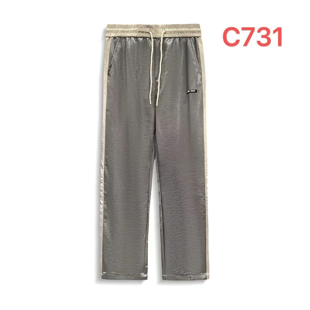 HI-C731-春秋季男士宽松直筒百搭休闲宽松撞色运动小标休闲裤