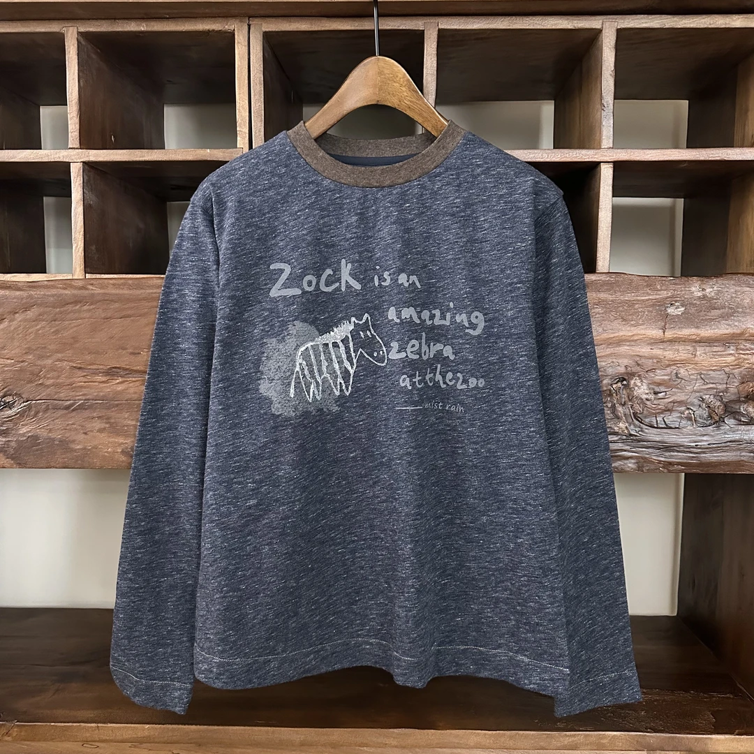 复古撞色圆领印花常规休闲长袖T恤MA5SYDZ1255