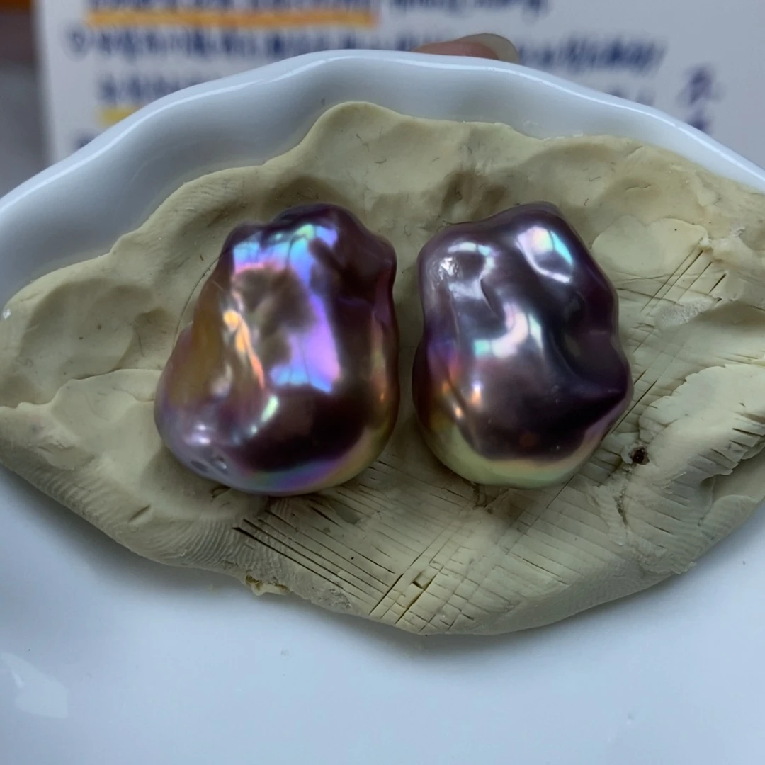 淡水珍珠耳钉银S925镶嵌追****巴定制耳钉不退不换