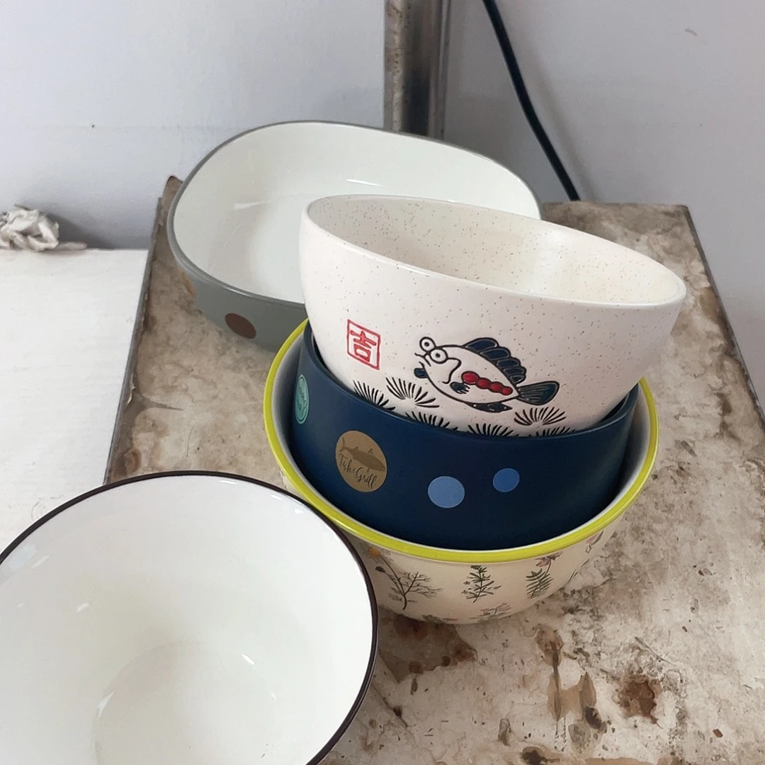 陶瓷陶瓷材料制作的碗5个