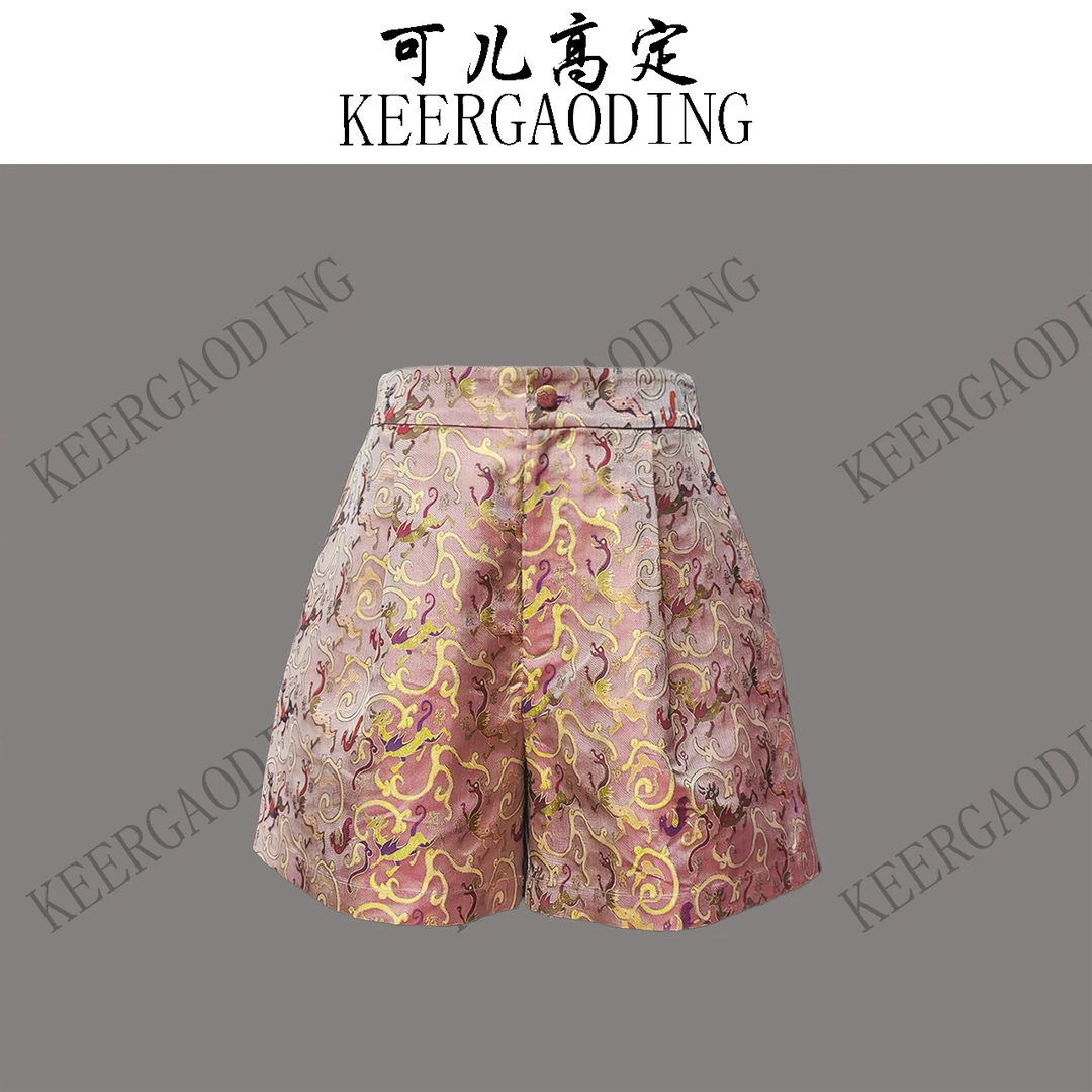 【蜀锦高定】非遗蜀锦高端新中式国风设计师桑蚕丝短裤BB-25655-1