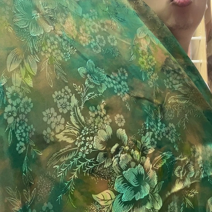2米绿色香云纱布料