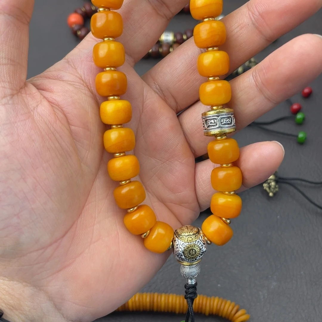 志***哥泥塑牦牛骨手持手串