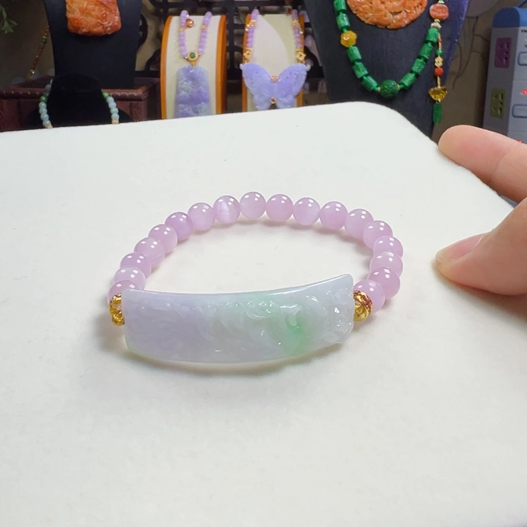 翡翠未镶嵌毛衣链手牌