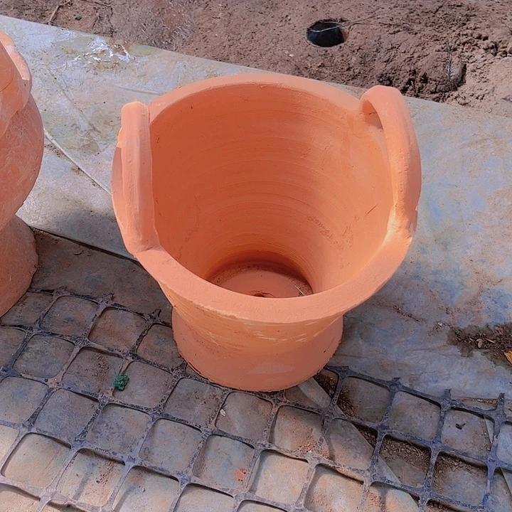 红陶扁花篮11111111122×18瑕