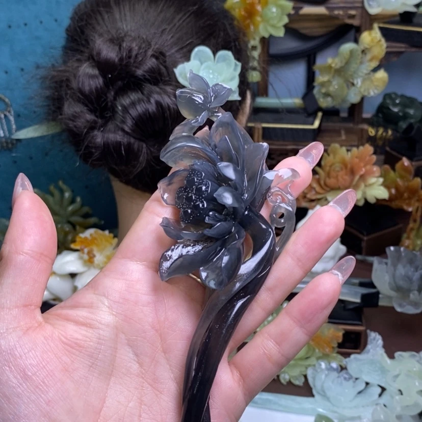 【闪购商品】岫玉未镶嵌发簪发簪盘发发簪发簪鹤*i