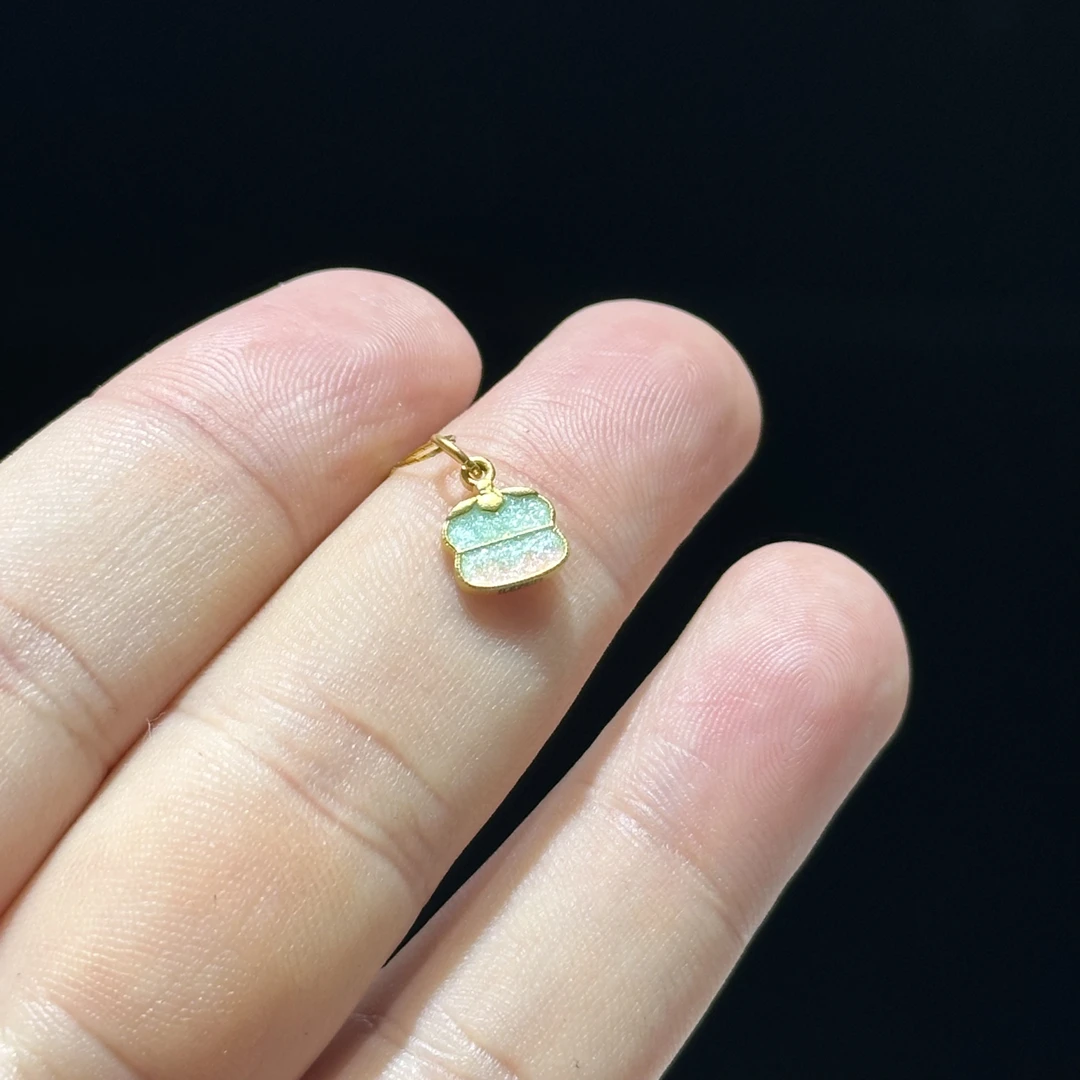 足金999 古法 珐琅彩 福字柿子滴流 1.100