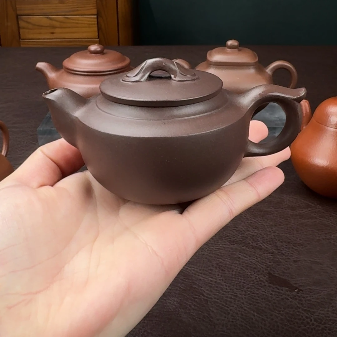 紫砂茶壶不*侯紫泥小如意