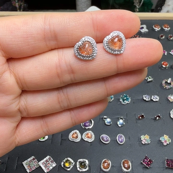 银S925镶嵌耳饰紫晶