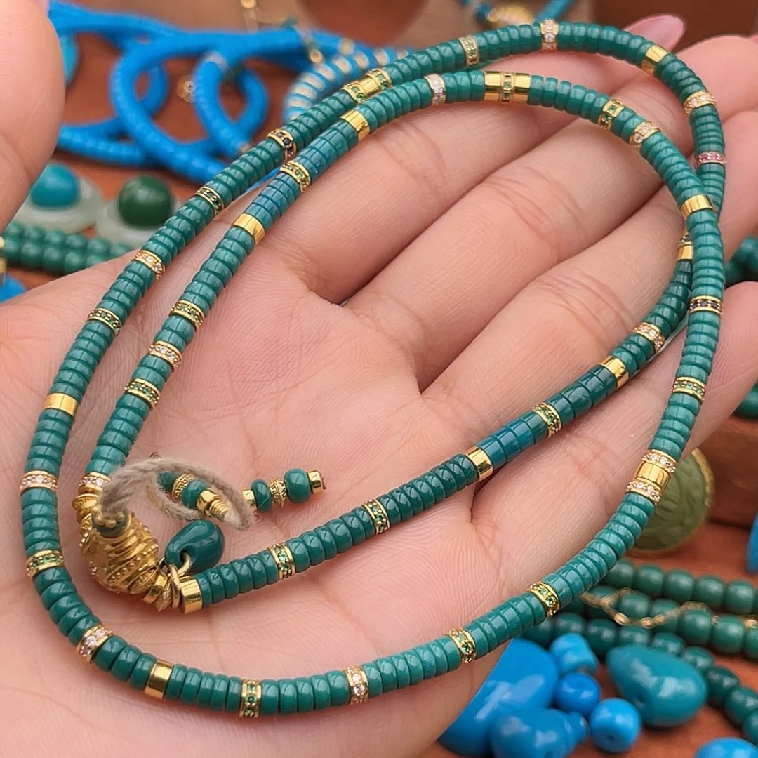 绿松石18K金镶嵌珠宝奇石