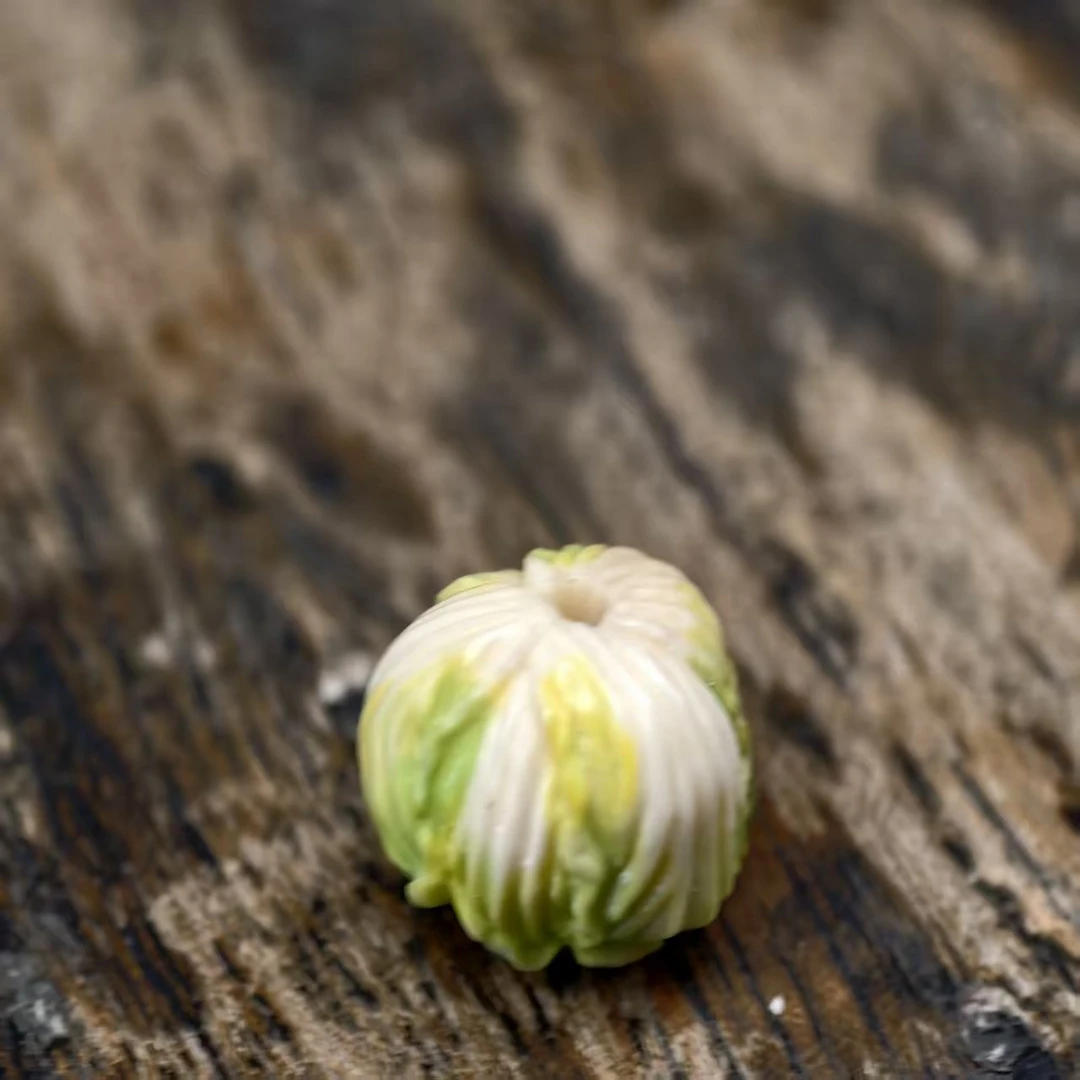 T685【白菜】精品猛犸象牙11.6*11.2左右文玩顶珠配珠精工百财配饰