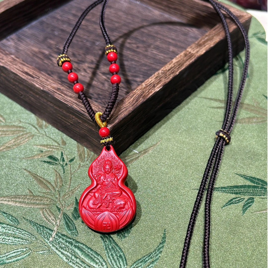 含辰砂工艺品高含量真朱砂水飞红砂八大守护吊坠 275