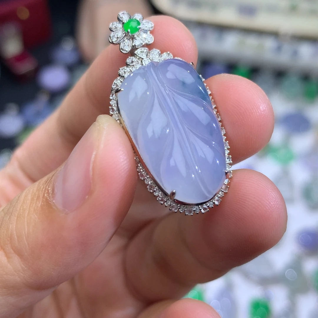 翡翠18K金镶嵌吊坠(不含链)签收后48小时鉴赏期