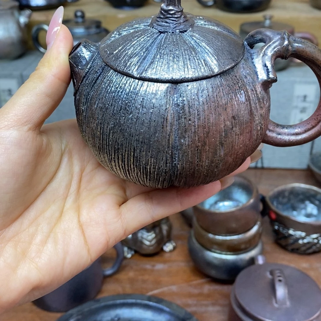 黑***长云南建水紫陶柴烧壶