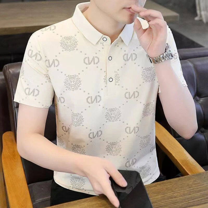 【厂家代发】夏季男士短袖POLO衫韩版休闲翻领T恤半袖修身半袖衫