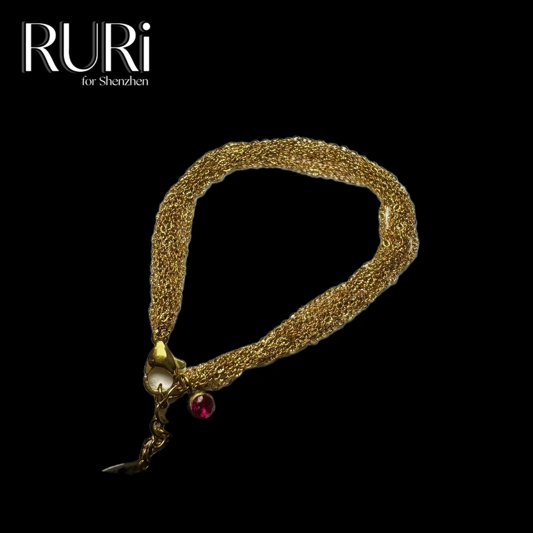 合金手链 RURI 欧式复古金色多股瀑布素手链 872