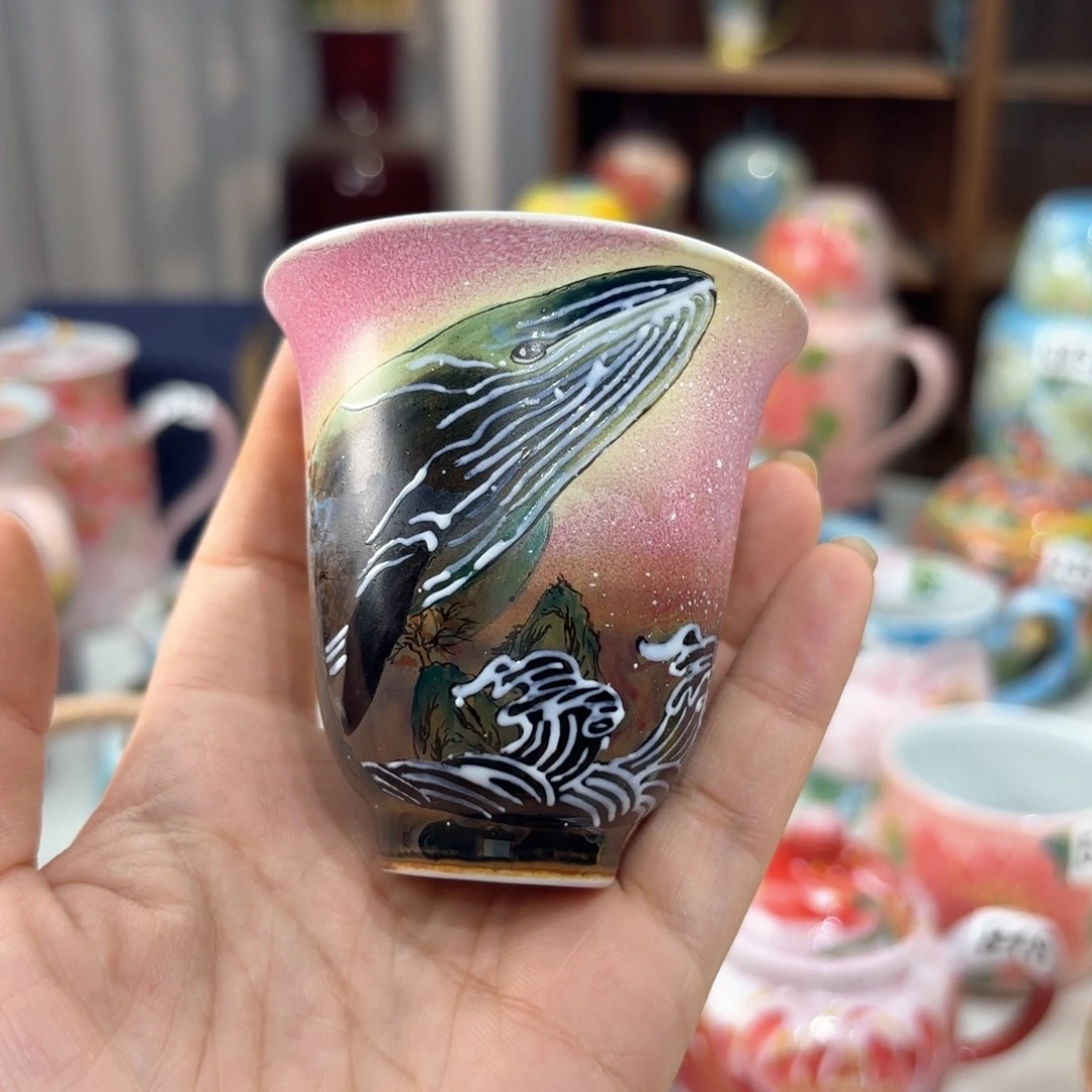 偲****翠景德镇手绘高温釉下彩陶瓷茶具