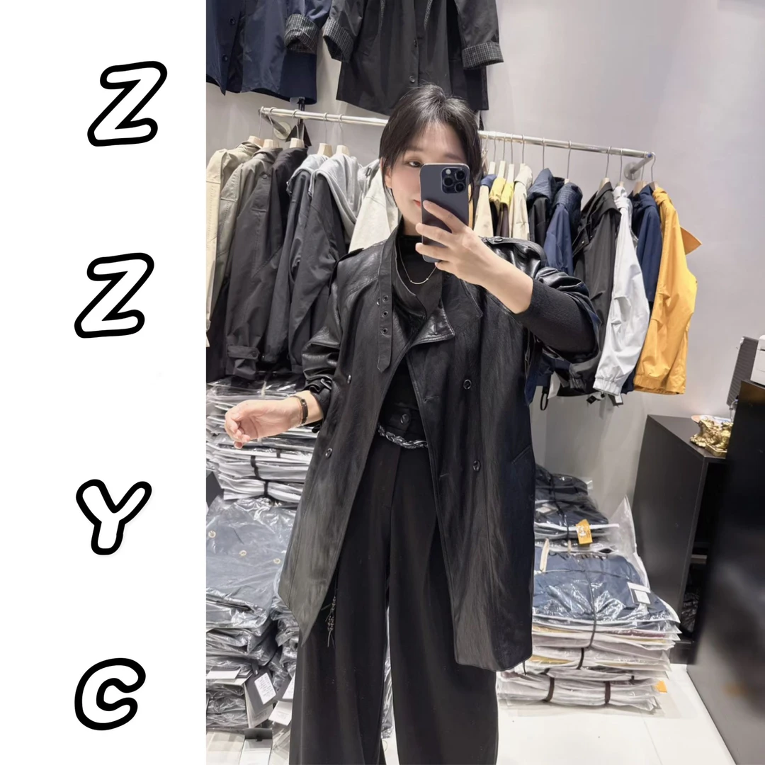 ZZ赵赵设计师2025秋季新款收腰中长款风衣外套