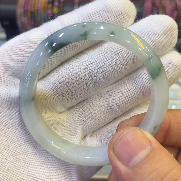 未镶嵌手镯翡翠四海哥翡翠飘花手镯正圈
