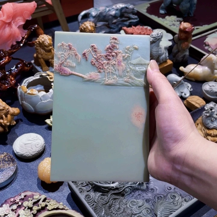 山水壶承紫玉带石
