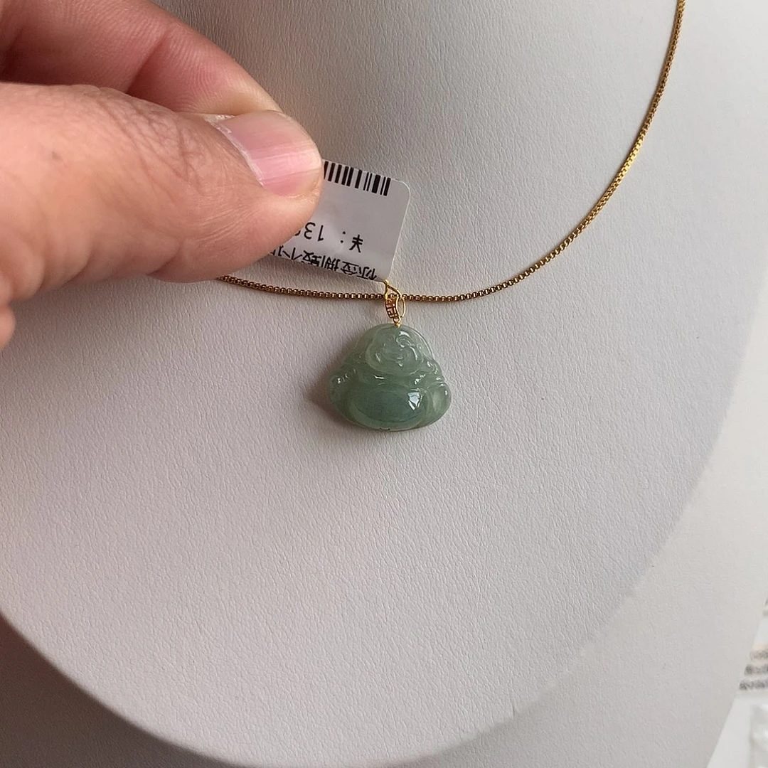 翡翠18K金镶嵌颈饰aaaa