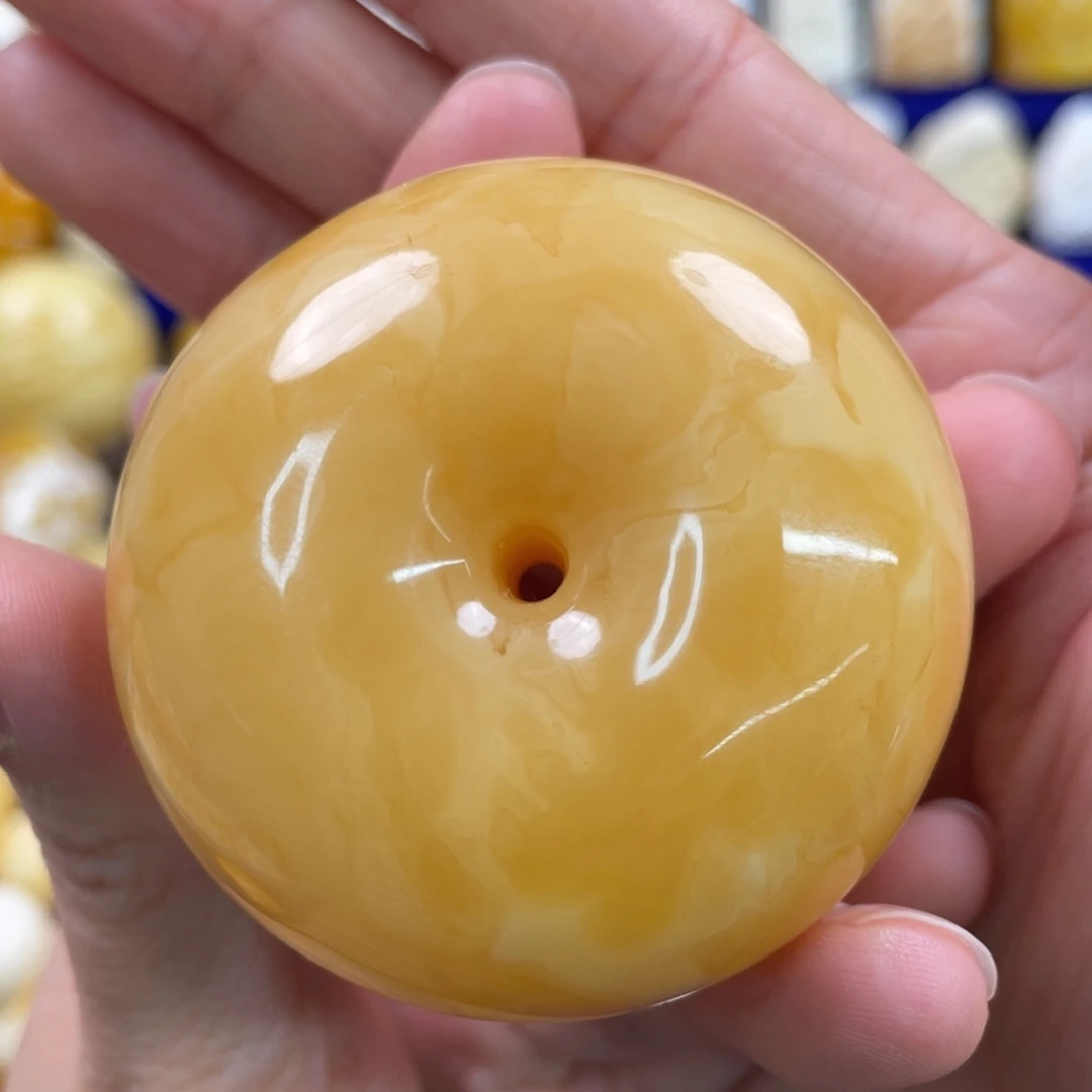 蜜蜡裸石未镶嵌琥珀蜜蜡扣子吊坠