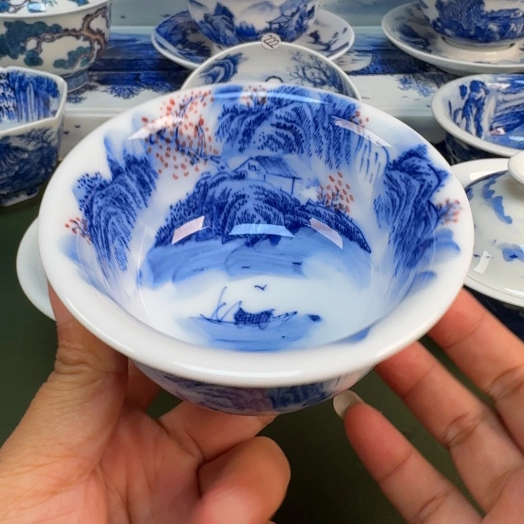 景德镇纯水绘茶具圆圆231