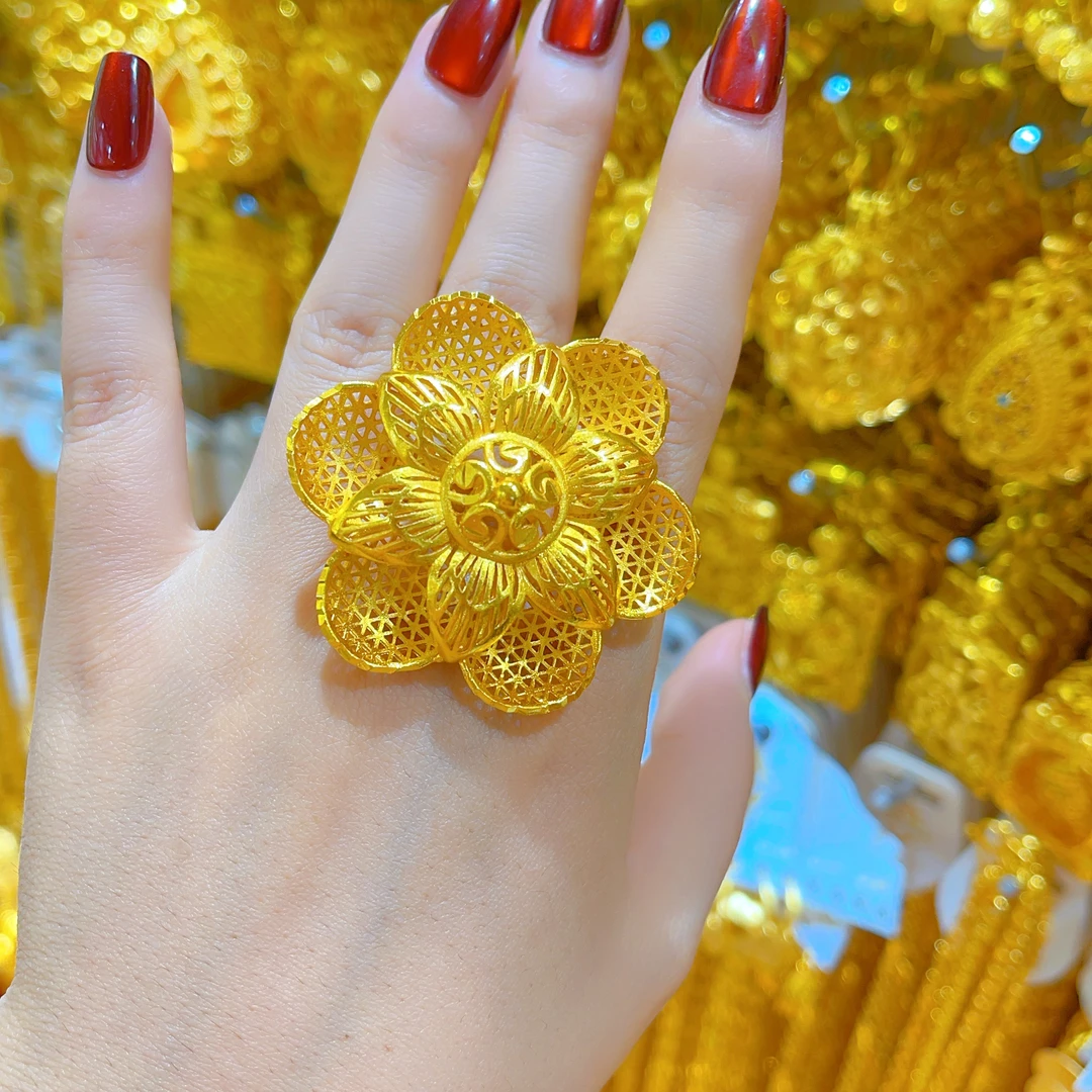 铜合金戒指 1409新款首饰戒指爆款白搭时尚金色铜合金