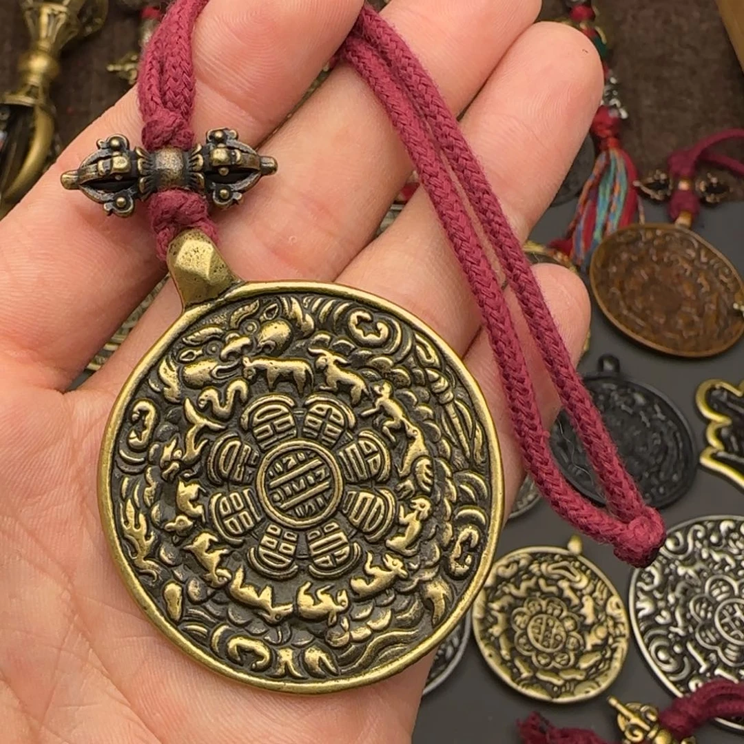 老铜九宫牌吊坠喜欢的来