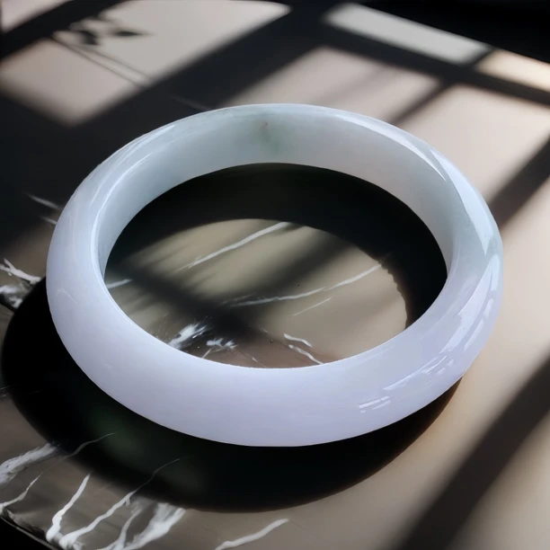 缅甸正圈翡翠手镯59圈utp福镯白月光翡翠玉镯子妈妈款保真天然A货