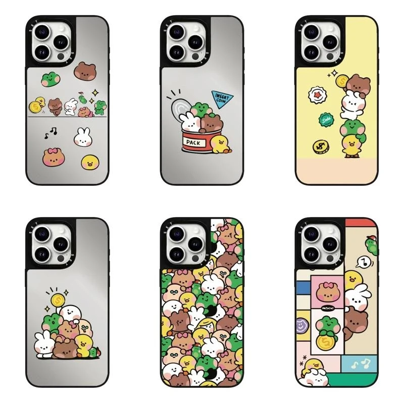 [linefriends]合集黑框镜面CASETI苹果手机壳16pro磨砂镜面