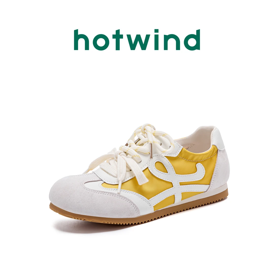 Hotwind/热风复古爆款系带德训鞋女2025夏季新款百搭轻便休闲鞋