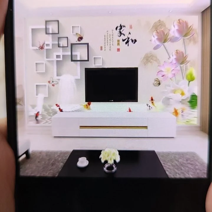 时***来客厅电视墙壁画壁布