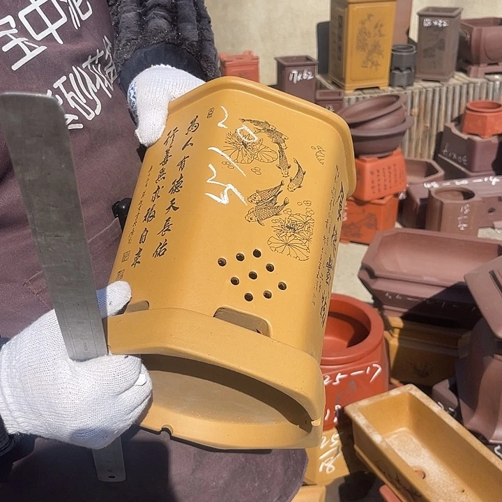 紫砂花盆紫砂等传统