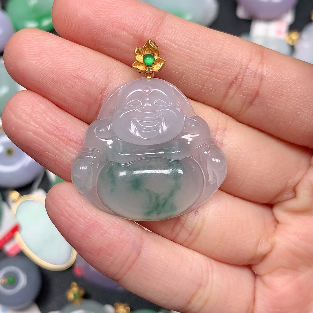 颈饰18K金镶嵌翡翠翡翠吊坠