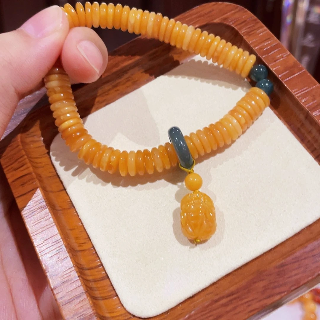 未镶嵌蜜蜡手链手串