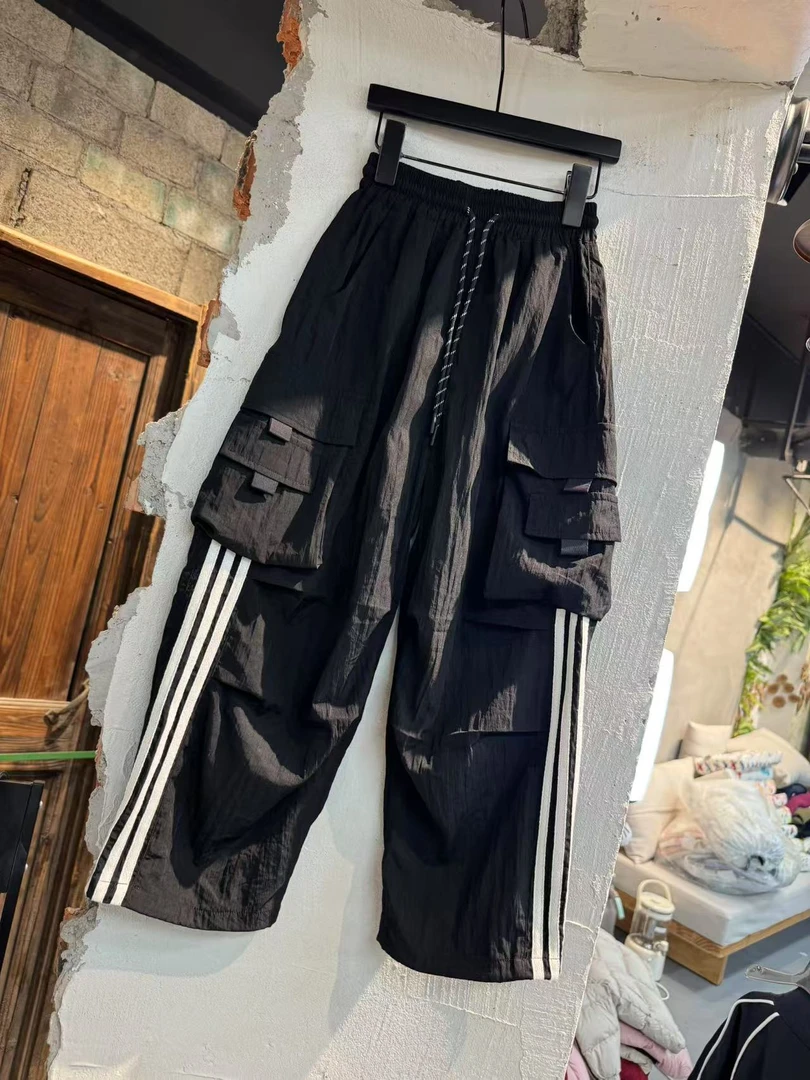 吾2025【Y】4月6日 儿童男童女童时尚黑色双口袋工装裤5200-