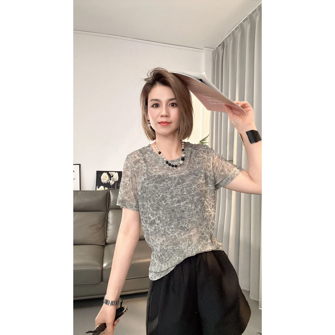【韩玖薇】夏季新款韩版时尚圆领短袖T恤宽松显瘦百搭上衣【787】