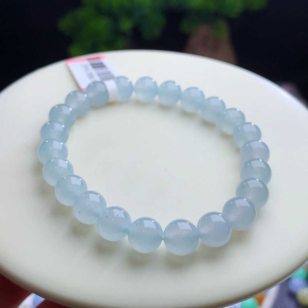 未镶嵌手串翡翠卡8mm冰胶晴蓝