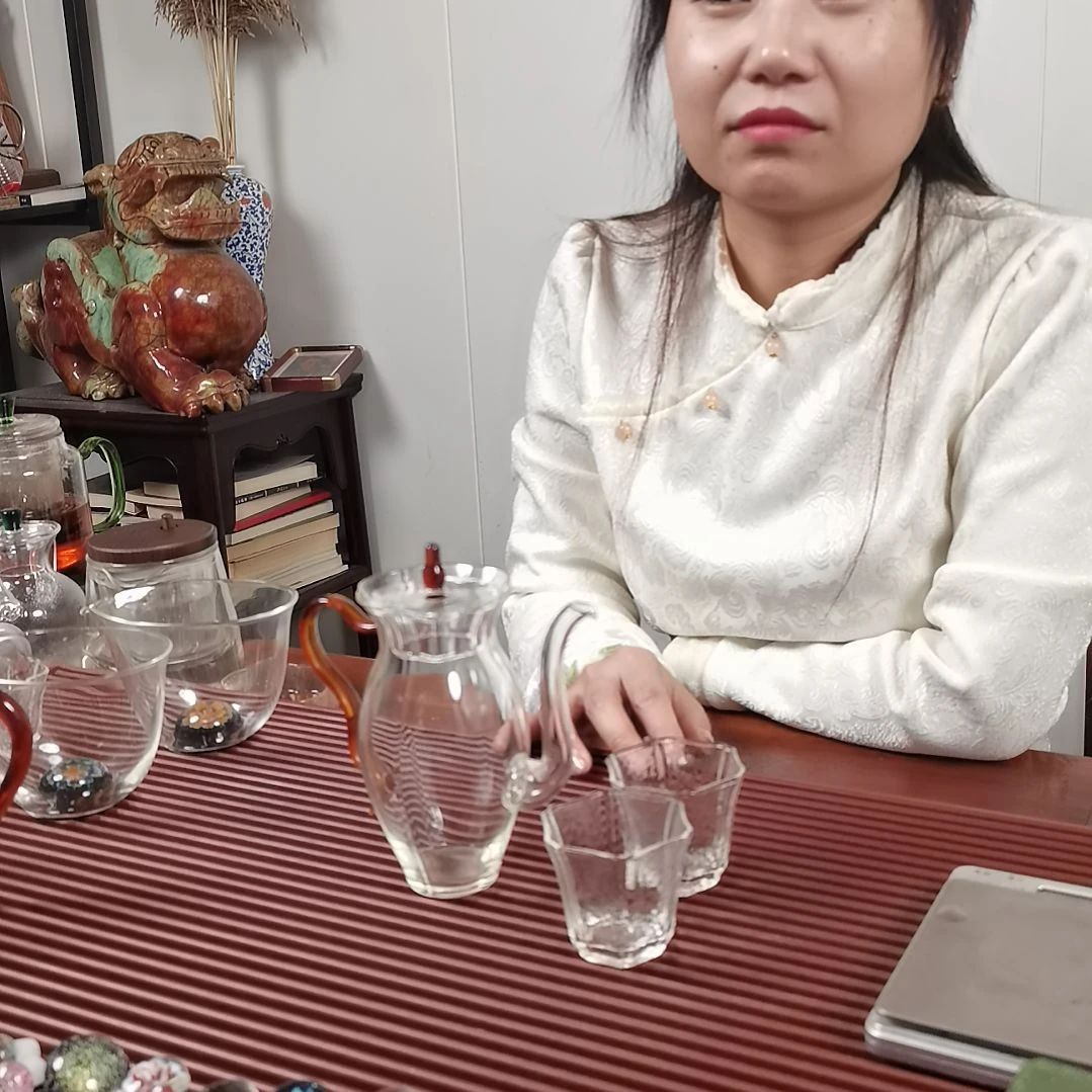 高硼硅玻璃手柄款水仙壶配两支小杯